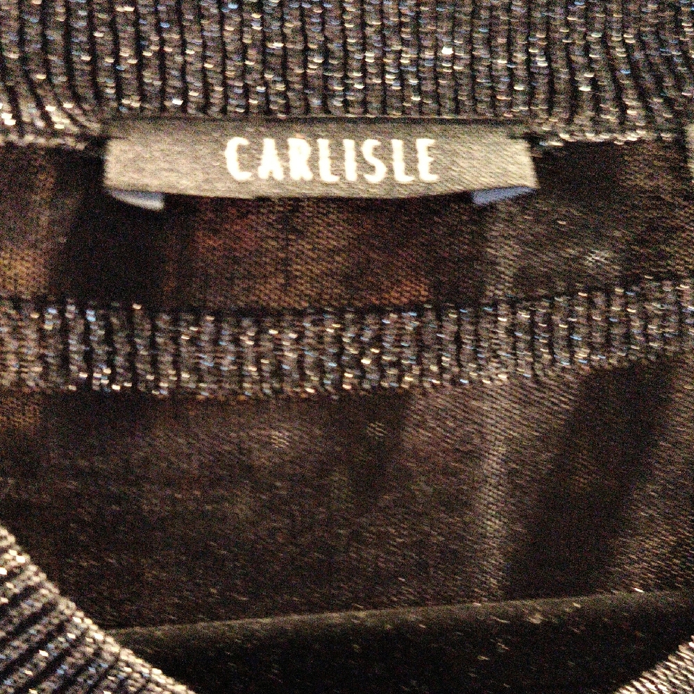 FINAL PRICE NWOT Carlisle Silk Blend Shimmering Black and Silver Knit Top XL